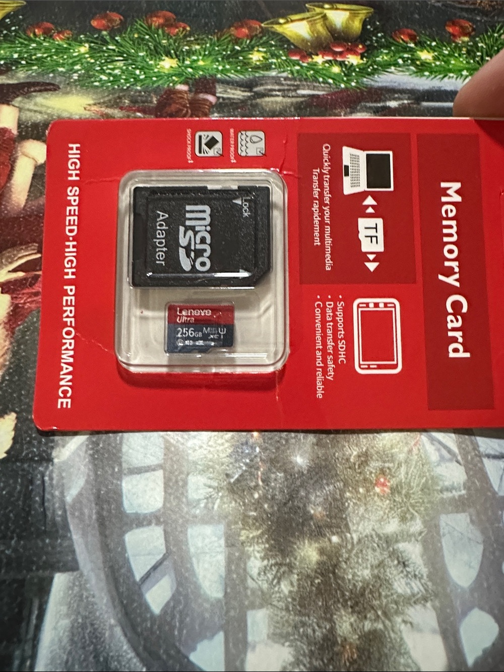 Lenovo Red 256GB microSD Card with SD Adapter